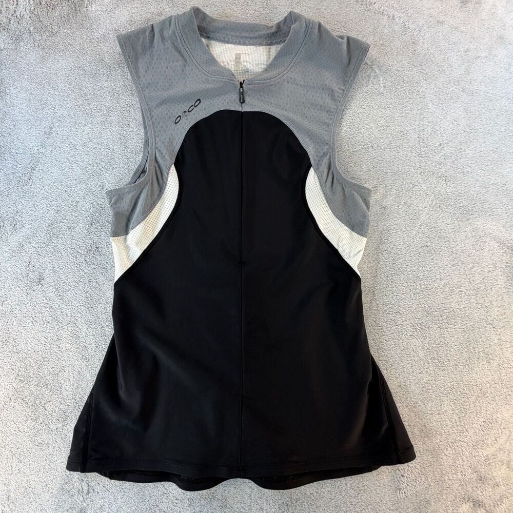 Orca Triathlon Race Top Women's XL Sleeveless 1/2 Zip Black Gray VD001